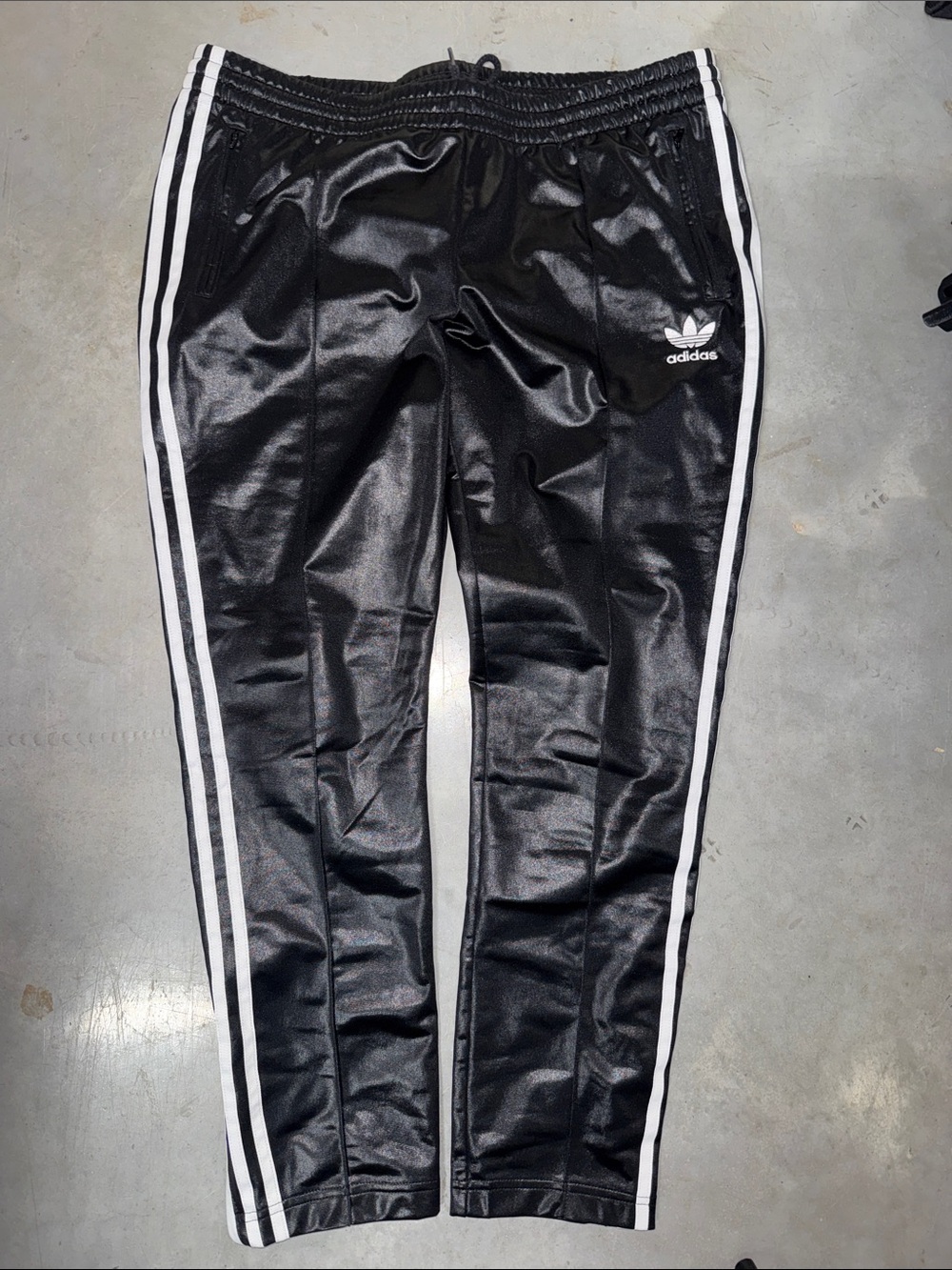 adidas Black Joggers with White Side Stripes